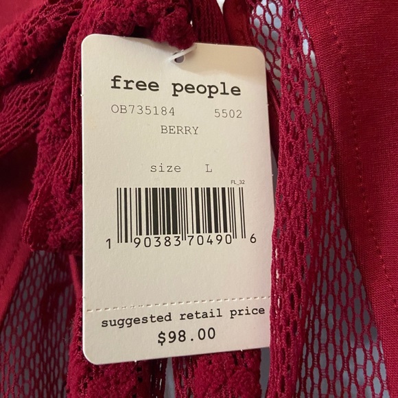 Free People berry size L VERY CUTE NWT - Picture 6 of 6